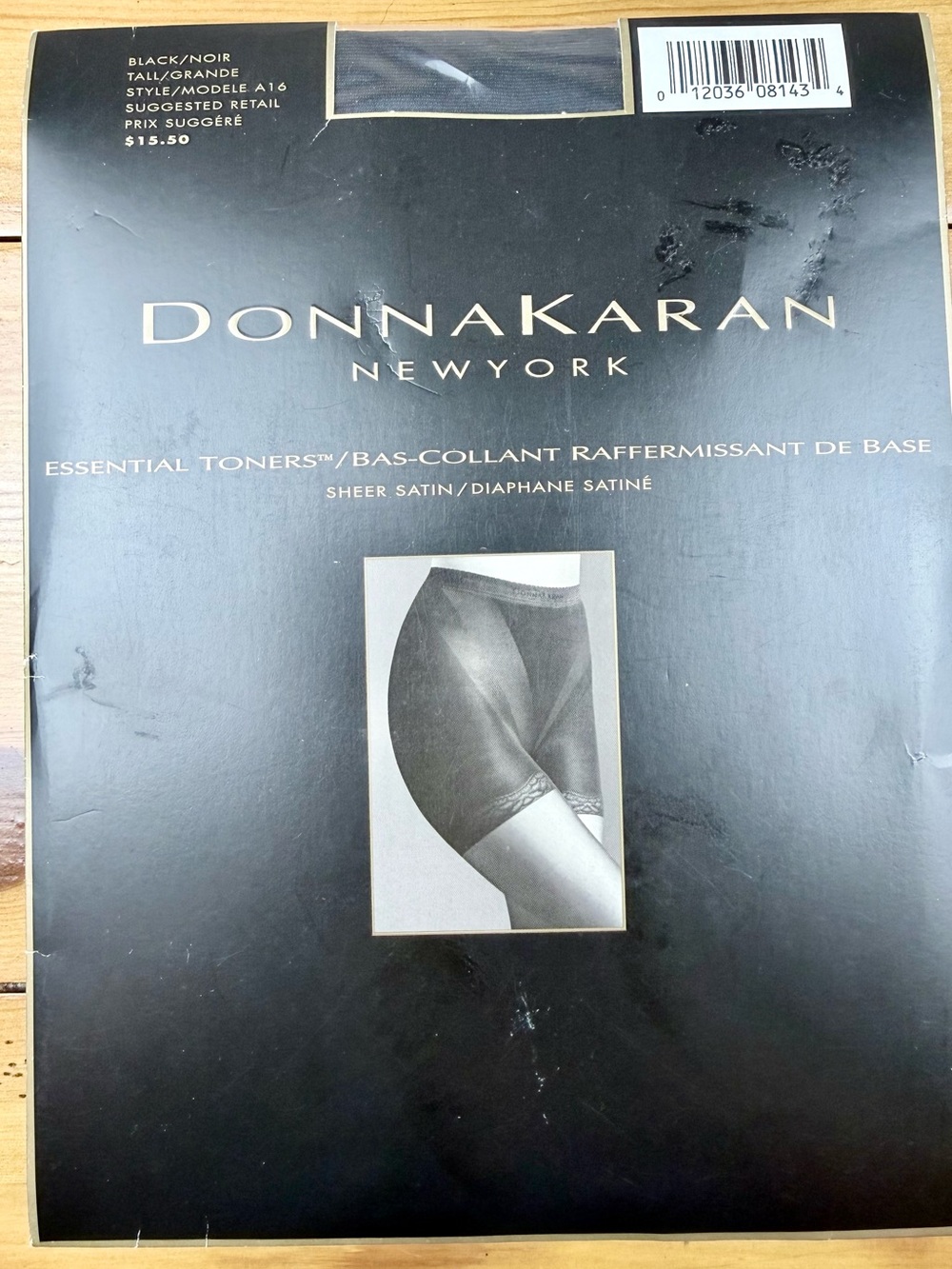 Donna Karan Tall Black Sheer Satin Essential Toners Style A16